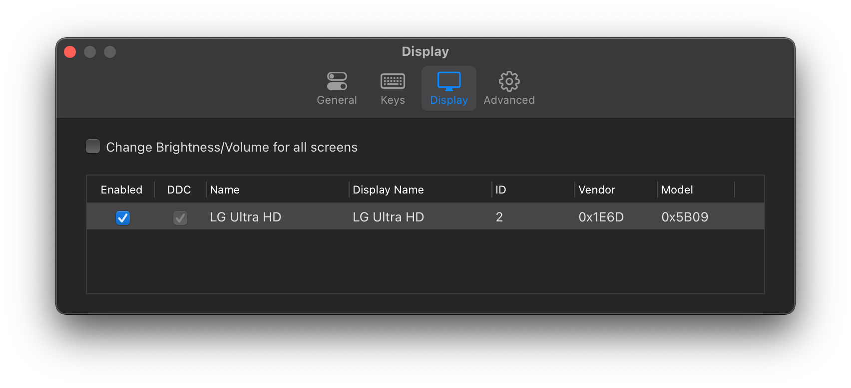 display screenshot